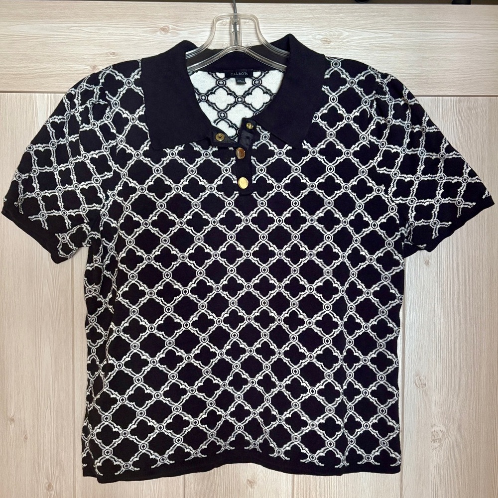 Talbots thick knit cotton/poly top, size L